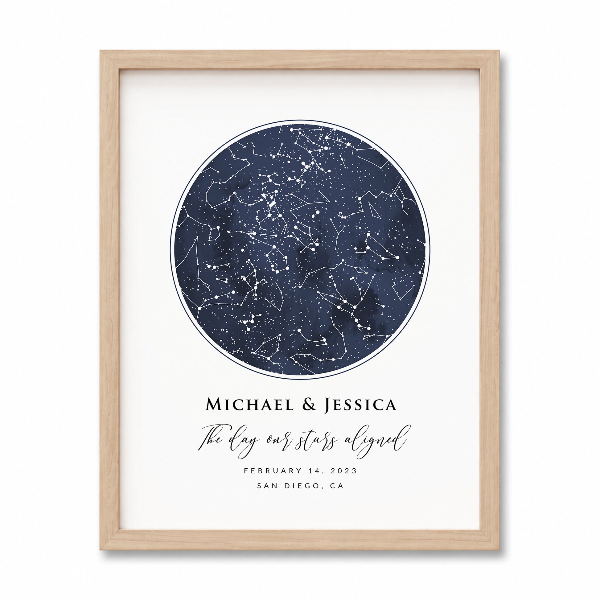 bmd-variant-preview::navy circle - one starmap::11x14::framed print