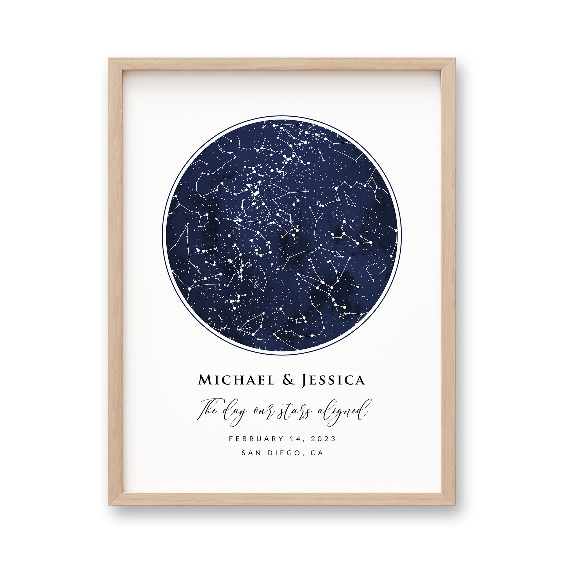 bmd-variant-preview::navy circle - one starmap::12x16::framed print