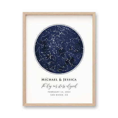 bmd-variant-preview::navy circle - one starmap::12x16::framed print