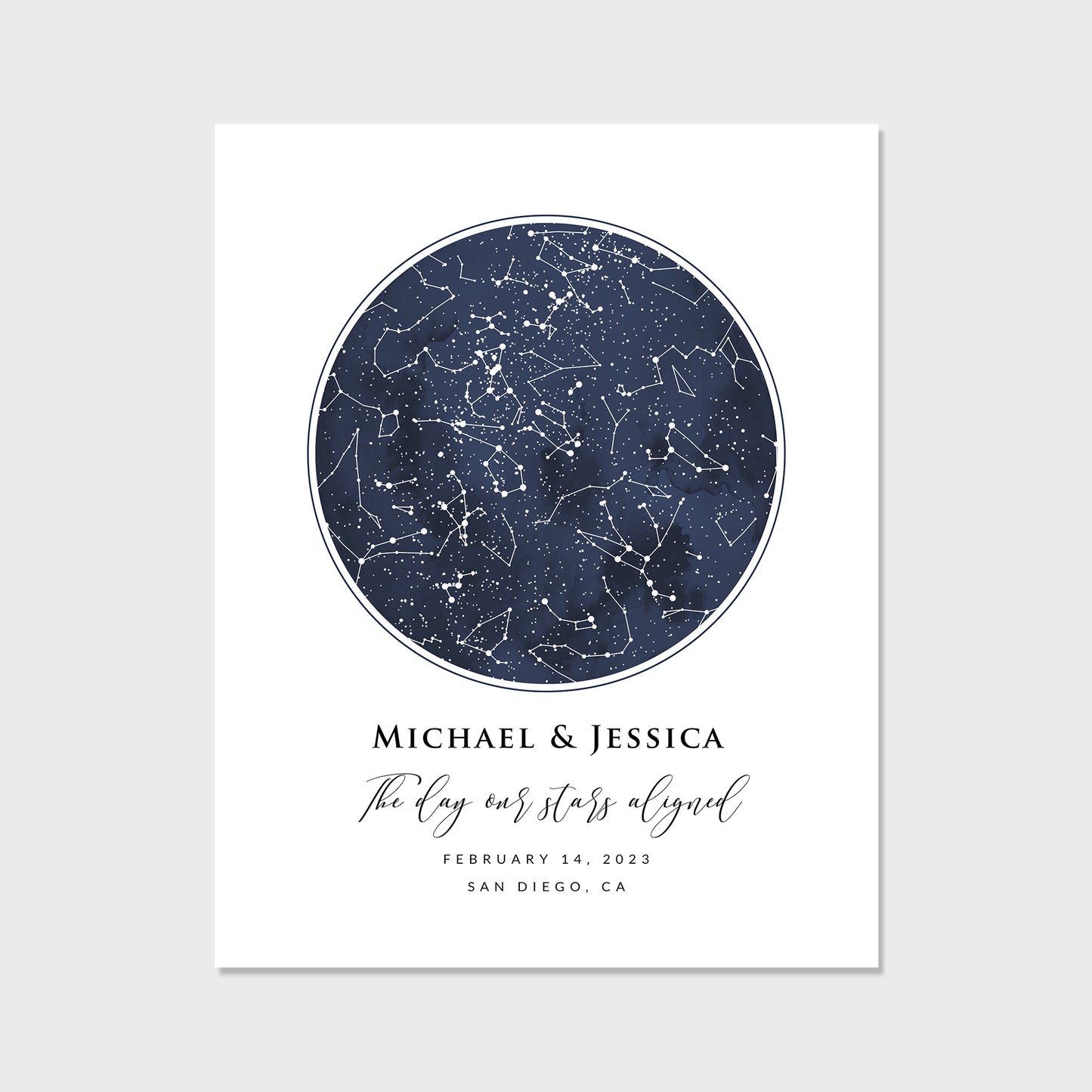 bmd-variant-preview::navy circle - one starmap::11x14::unframed print