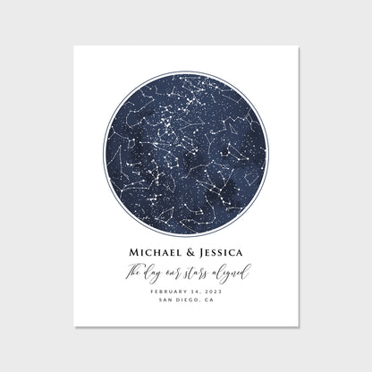 bmd-variant-preview::navy circle - one starmap::8x10::unframed print